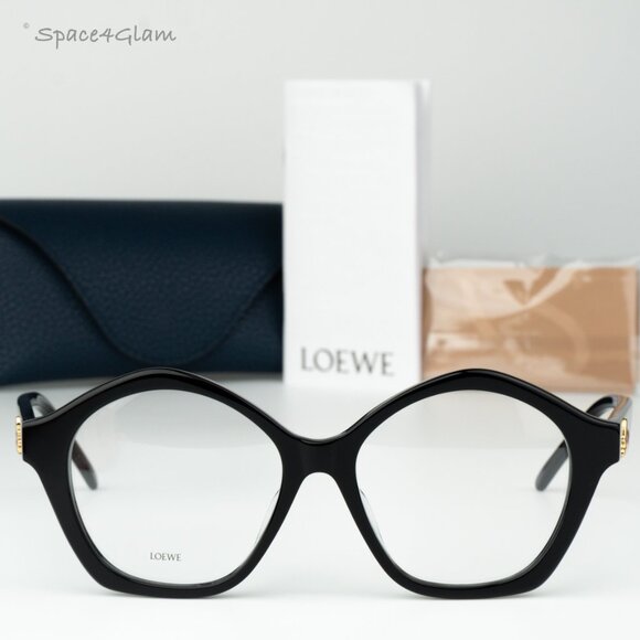 Loewe Women Eyeglasses Black Demo Round LW50053F CURVY 001 NEW AUTHENTIC - Picture 3 of 7